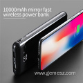 10000mah Mirror Digital Display Wireless Charging Power Bank